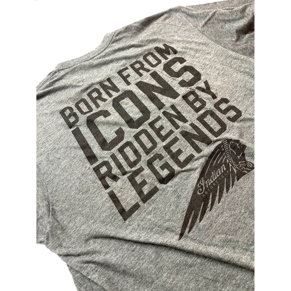 Indian Motorcycle Indian Scout Tee Gray Graphic Shirt XL Born Icons Legends 0288